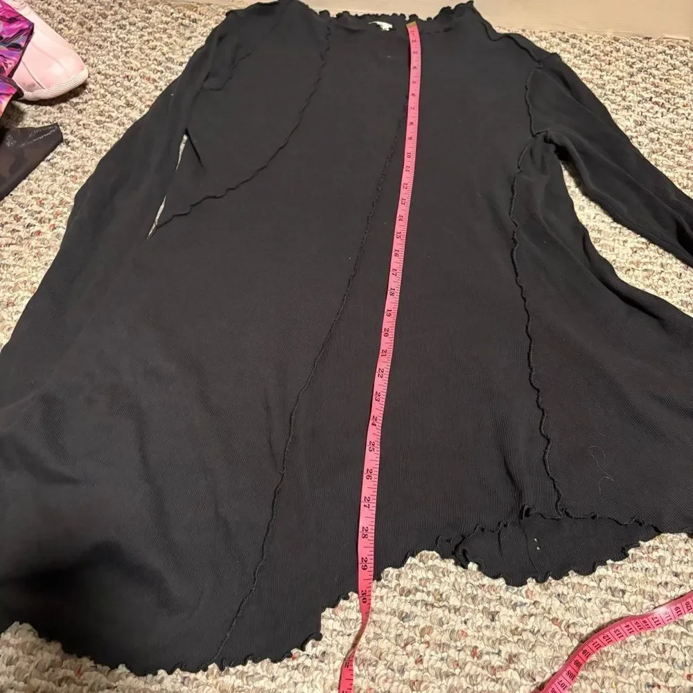 Free People Care Full Swing Asymmetrical Tunic - Black- Size Large